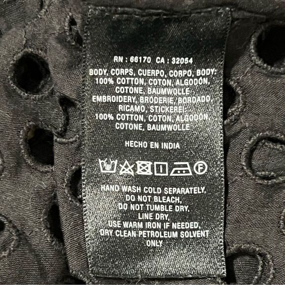 Anthropologie Ne Quittez Pas Eyelet Top Sz XS Black Beachy Resort Whimsigoth - Picture 9 of 11